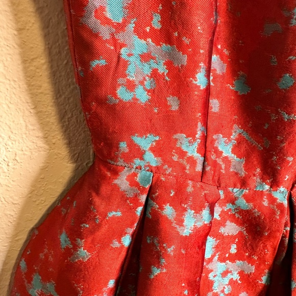 BB Dakota Halsey Fit and Flare Dress Red and Blue Size 2 - Picture 5 of 7